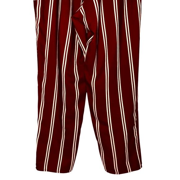 Honey Punch Wide Leg Boho Crop Pants Red & White Striped Trousers Size Small - Picture 7 of 9